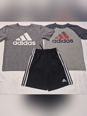 Adidas Boys Athletic Tee & Shorts Bundle Size Small (8)